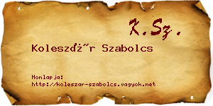 Koleszár Szabolcs névjegykártya