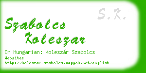 szabolcs koleszar business card