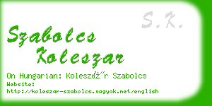 szabolcs koleszar business card